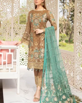 NOOR'S Zehra luxury Embroidered Chiffon 003