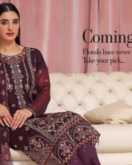 Momal luxury Embroidered Chiffon Three Piece 3979