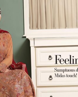 Momal luxury Embroidered Chiffon Three Piece 3990