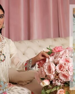 Momal luxury Embroidered Chiffon Three Piece 3996
