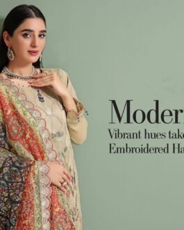 Momal luxury Embroidered Chiffon Three Piece 3978